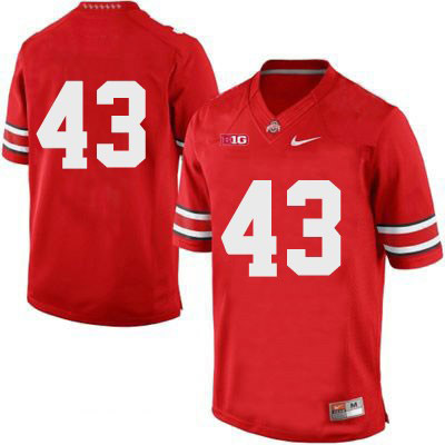 Ohio State Buckeyes Men's Only Number #43 Red Authentic Nike College NCAA Stitched Football Jersey RX19G30OK